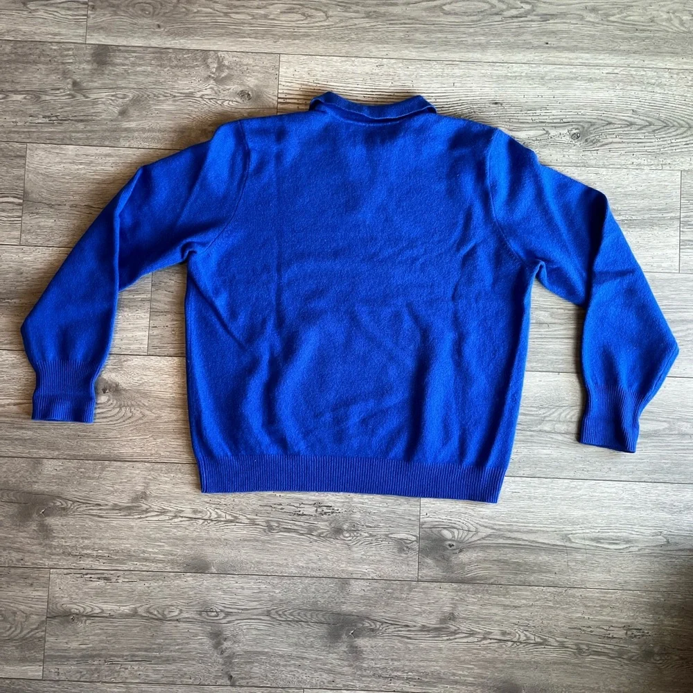 Polo by Ralph Lauren Vintage Men’s Collared Sweater 100% Lambs Wool XXL Blue